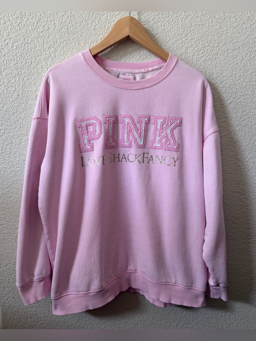 Victoria's Secret PINK X LoveShackFancy Large Pink Lollipop Crewneck Sweatshirt